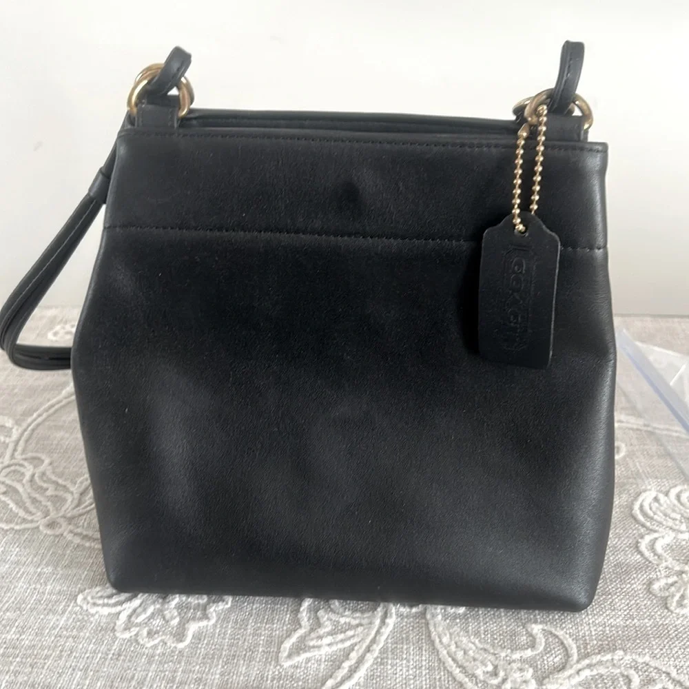 Coach Vintage Rare Dixon Black Leather Bag with COA